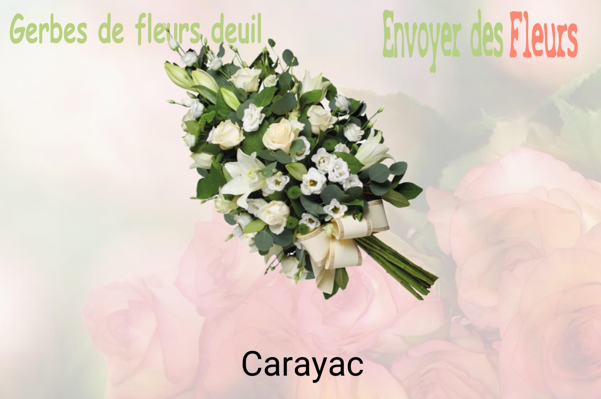 Gerbe de fleurs de deuil livrée à Carayac